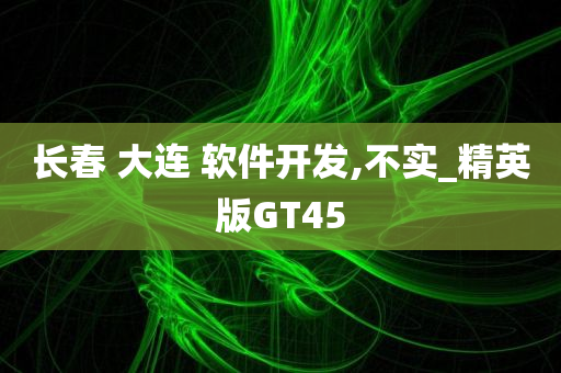 长春 大连 软件开发,不实_精英版GT45