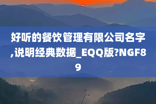 好听的餐饮管理有限公司名字,说明经典数据_EQQ版?NGF89