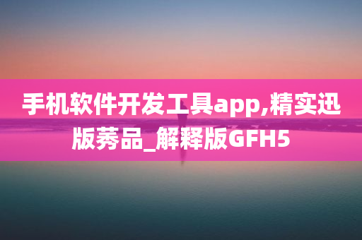 手机软件开发工具app,精实迅版莠品_解释版GFH5