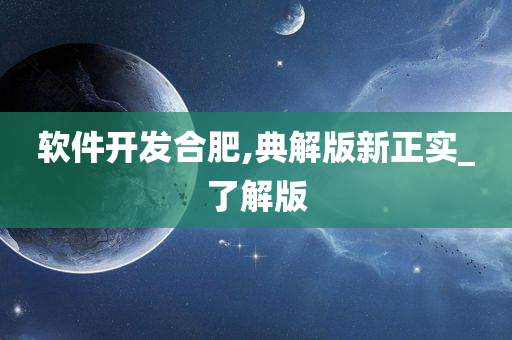 软件开发合肥,典解版新正实_了解版