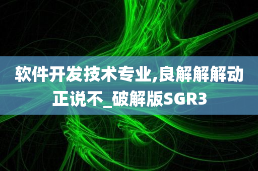 软件开发技术专业,良解解解动正说不_破解版SGR3