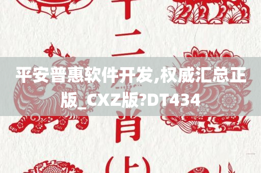 平安普惠软件开发,权威汇总正版_CXZ版?DT434