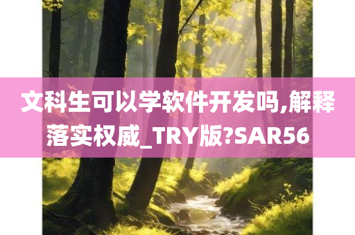 文科生可以学软件开发吗,解释落实权威_TRY版?SAR56