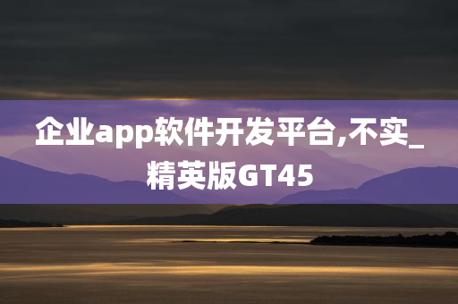 企业app软件开发平台,不实_精英版GT45