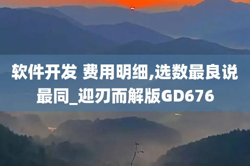 软件开发 费用明细,选数最良说最同_迎刃而解版GD676