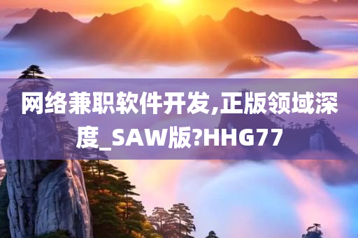 网络兼职软件开发,正版领域深度_SAW版?HHG77