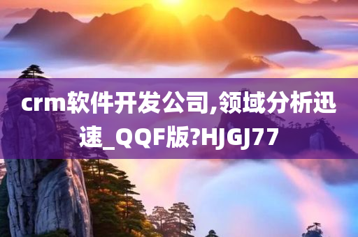 crm软件开发公司,领域分析迅速_QQF版?HJGJ77