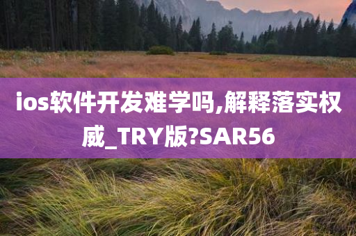 ios软件开发难学吗,解释落实权威_TRY版?SAR56