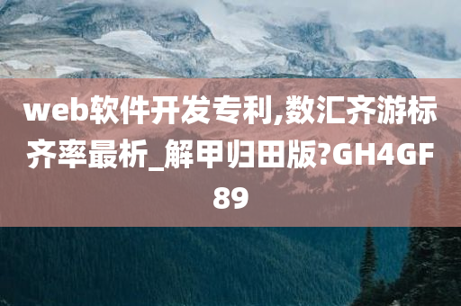 web软件开发专利,数汇齐游标齐率最析_解甲归田版?GH4GF89