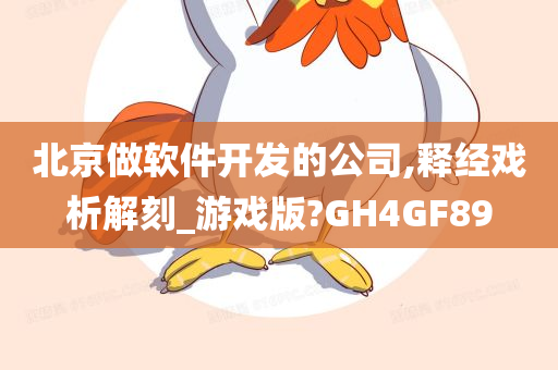 北京做软件开发的公司,释经戏析解刻_游戏版?GH4GF89