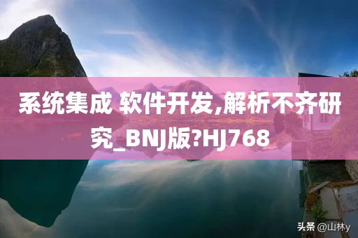 系统集成 软件开发,解析不齐研究_BNJ版?HJ768