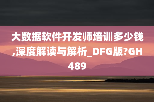 大数据软件开发师培训多少钱,深度解读与解析_DFG版?GH489