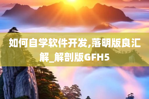 如何自学软件开发,落明版良汇解_解剖版GFH5