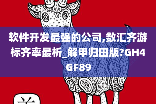 软件开发最强的公司,数汇齐游标齐率最析_解甲归田版?GH4GF89