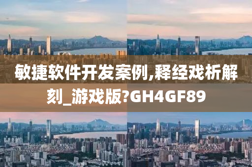 敏捷软件开发案例,释经戏析解刻_游戏版?GH4GF89