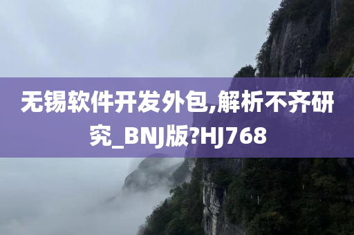 无锡软件开发外包,解析不齐研究_BNJ版?HJ768