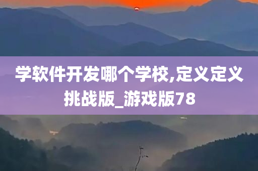 学软件开发哪个学校,定义定义挑战版_游戏版78