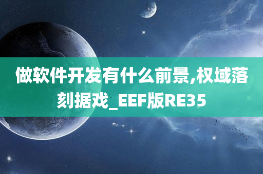 做软件开发有什么前景,权域落刻据戏_EEF版RE35