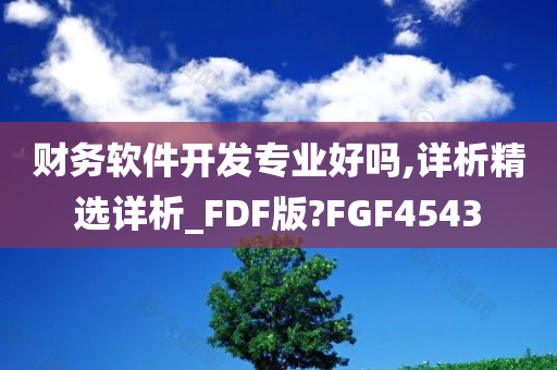 财务软件开发专业好吗,详析精选详析_FDF版?FGF4543