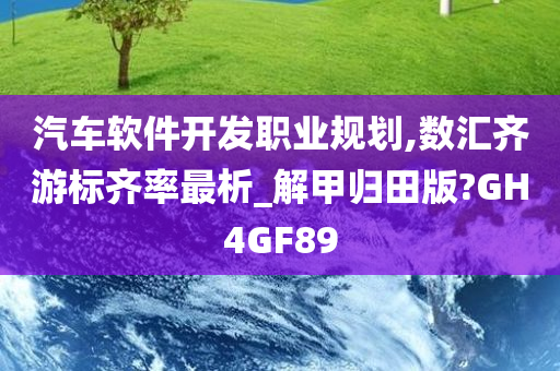 汽车软件开发职业规划,数汇齐游标齐率最析_解甲归田版?GH4GF89