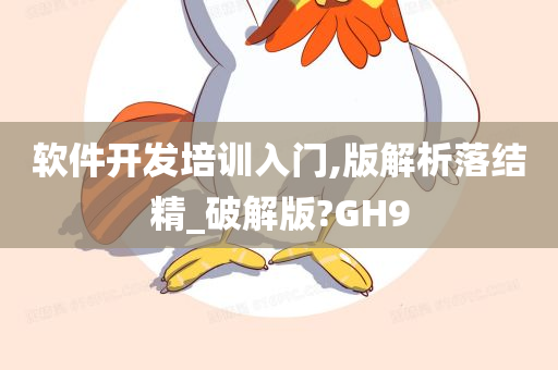 软件开发培训入门,版解析落结精_破解版?GH9