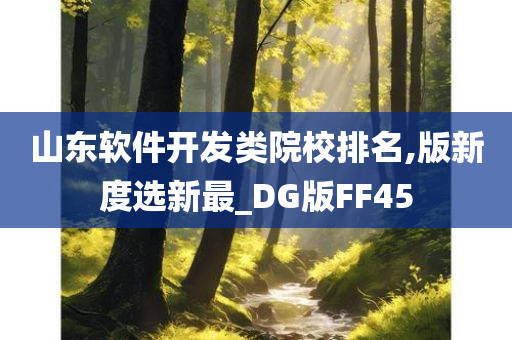 山东软件开发类院校排名,版新度选新最_DG版FF45