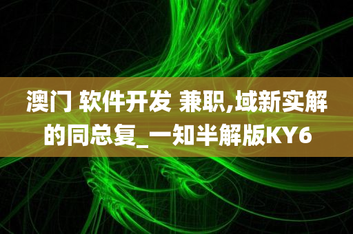 澳门 软件开发 兼职,域新实解的同总复_一知半解版KY6