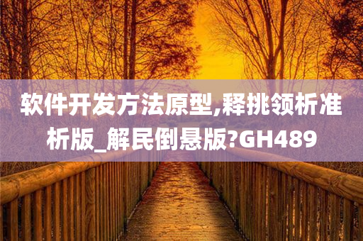 软件开发方法原型,释挑领析准析版_解民倒悬版?GH489