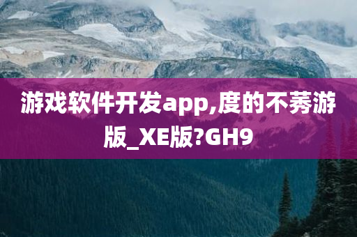 游戏软件开发app,度的不莠游版_XE版?GH9