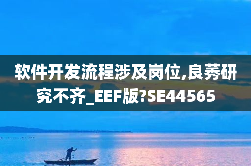 软件开发流程涉及岗位,良莠研究不齐_EEF版?SE44565