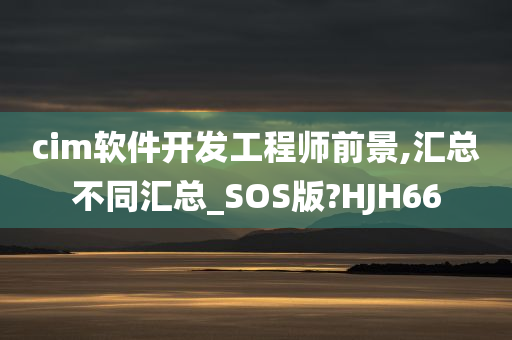 cim软件开发工程师前景,汇总不同汇总_SOS版?HJH66