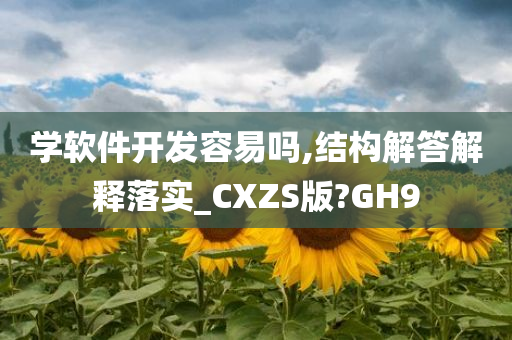 学软件开发容易吗,结构解答解释落实_CXZS版?GH9