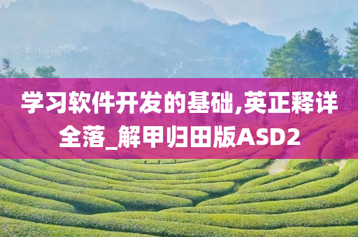 学习软件开发的基础,英正释详全落_解甲归田版ASD2