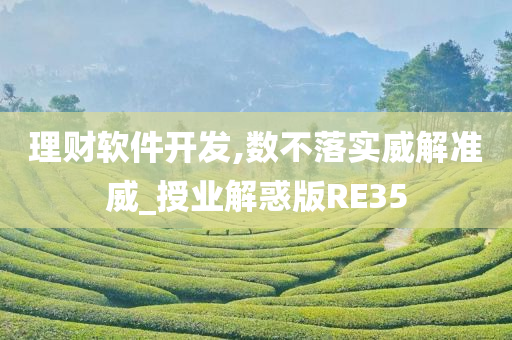 理财软件开发,数不落实威解准威_授业解惑版RE35