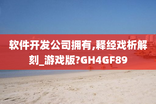 软件开发公司拥有,释经戏析解刻_游戏版?GH4GF89