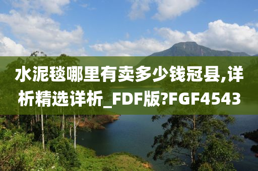 水泥毯哪里有卖多少钱冠县,详析精选详析_FDF版?FGF4543