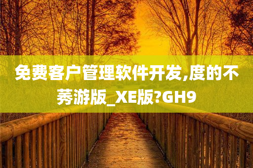 免费客户管理软件开发,度的不莠游版_XE版?GH9