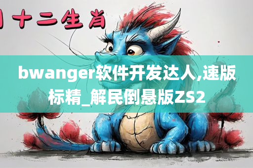 bwanger软件开发达人,速版标精_解民倒悬版ZS2