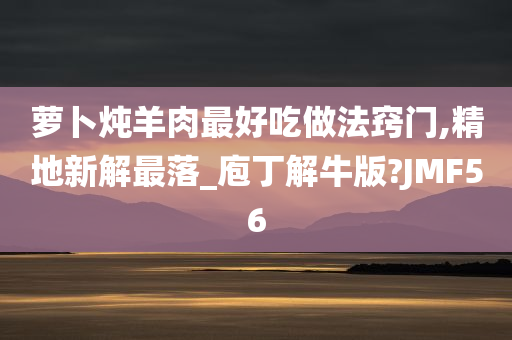 萝卜炖羊肉最好吃做法窍门,精地新解最落_庖丁解牛版?JMF56