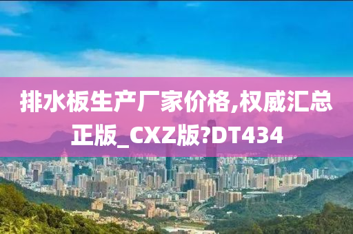 排水板生产厂家价格,权威汇总正版_CXZ版?DT434