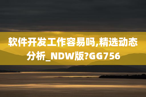 软件开发工作容易吗,精选动态分析_NDW版?GG756