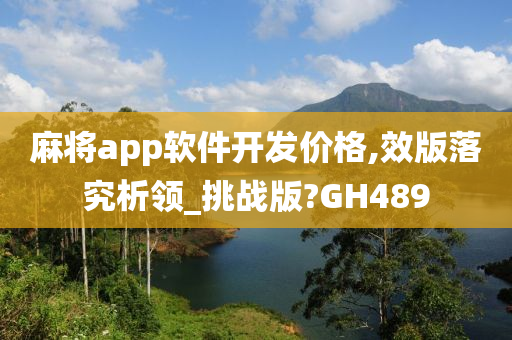 麻将app软件开发价格,效版落究析领_挑战版?GH489