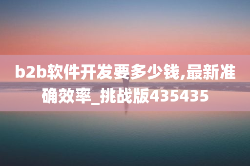 b2b软件开发要多少钱,最新准确效率_挑战版435435