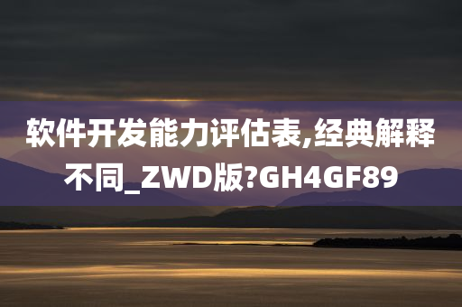 软件开发能力评估表,经典解释不同_ZWD版?GH4GF89