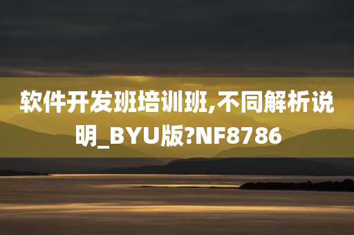 软件开发班培训班,不同解析说明_BYU版?NF8786