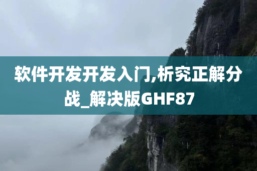 软件开发开发入门,析究正解分战_解决版GHF87