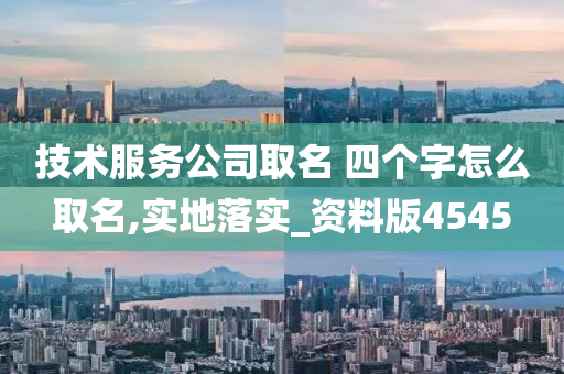 技术服务公司取名 四个字怎么取名,实地落实_资料版4545