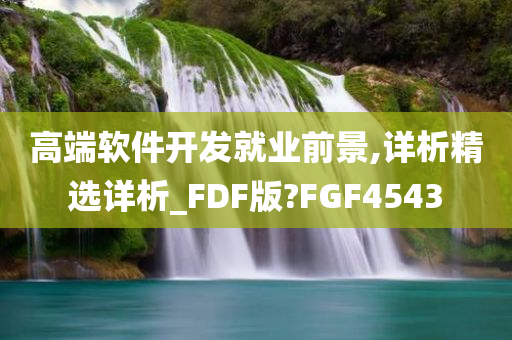 高端软件开发就业前景,详析精选详析_FDF版?FGF4543