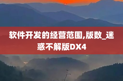 软件开发的经营范围,版数_迷惑不解版DX4