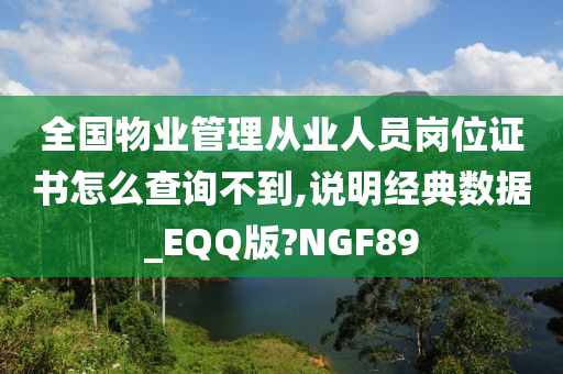 全国物业管理从业人员岗位证书怎么查询不到,说明经典数据_EQQ版?NGF89